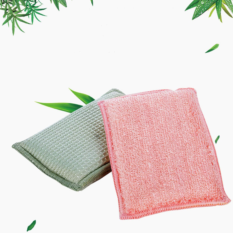 KMAKII Bamboo Kitchen Sponges Dish Sponge Super Absorbent Natural Dish Sponges,3 Color, Pack of 6 3 Color