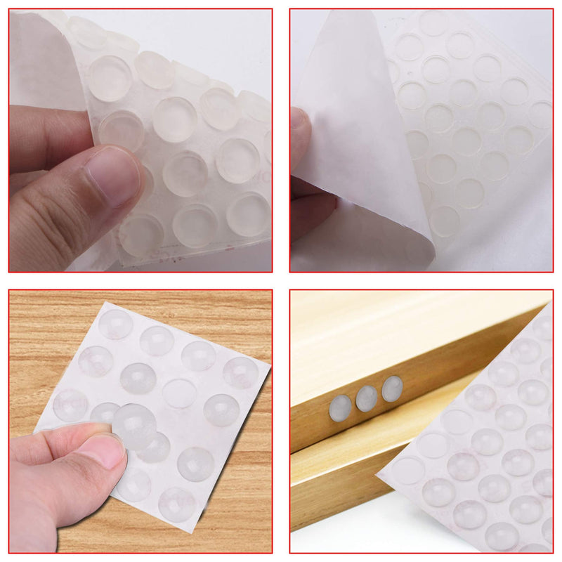 AUSTOR 318 Pieces Rubber Feet, Noise Dampening Buffer Pads Clear Rubber Pads Self Stick Bumper Pads for Doors, Cabinets, Drawers, Glass, Electrical Appliances