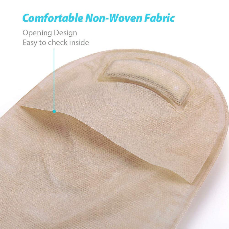 LotFancy Ostomy Supplies, 20PCS Colostomy Bag - 15 PCS Two Piece Drainable Pouches and 5PCS Stoma Skin Barrier Included for Ileostomy Stoma Care, Cut-to-Fit, Pack of 20/Box Clamp Closure