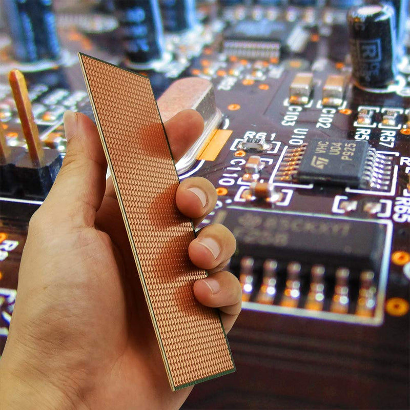 YUNGUI 6.5 X 14.5cm Veroboard Stripboard,5 Pieces DIY Weld Prototype Copper Strip Board Circuit Board for Soldering and Electronic Project Compatible with Arduino Kits