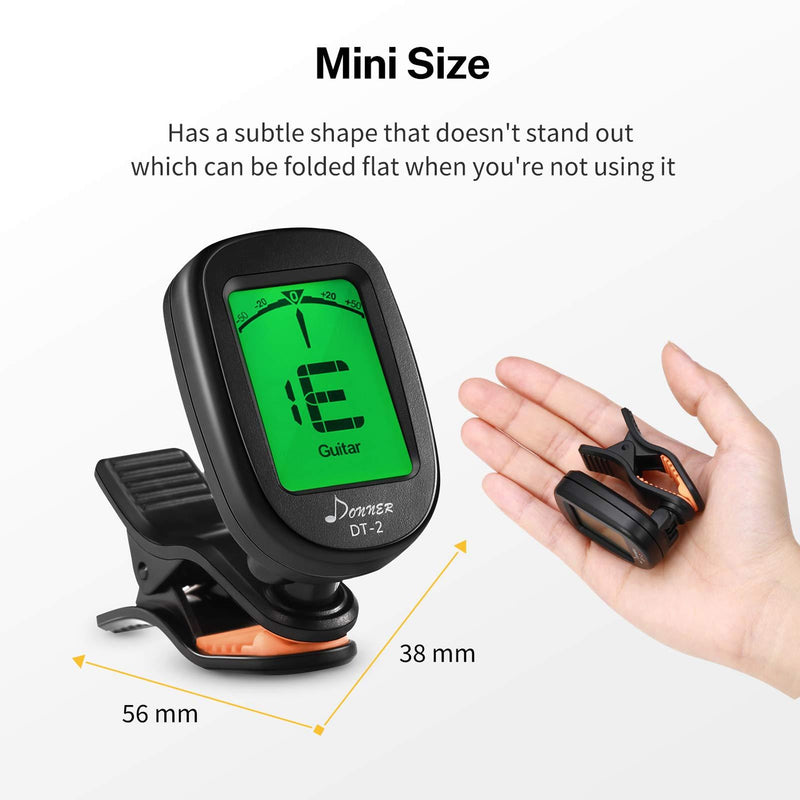 Donner Ukulele Guitar Tuner Clip on-Accurate Chromatic, Acoustic Guitar Bass Violin Tuner DT-2