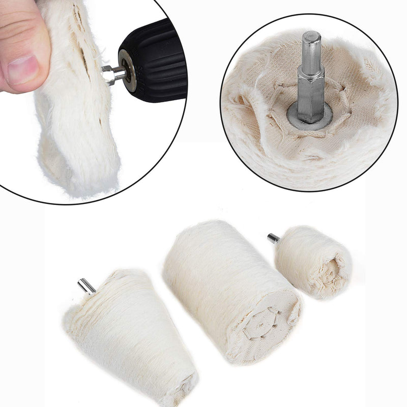 WiMas 8 pieces polishing disc made of cotton, polishing buffing pad, polishing wheel for manifold stainless steel, chrome, aluminum, jewelry, wood, etc