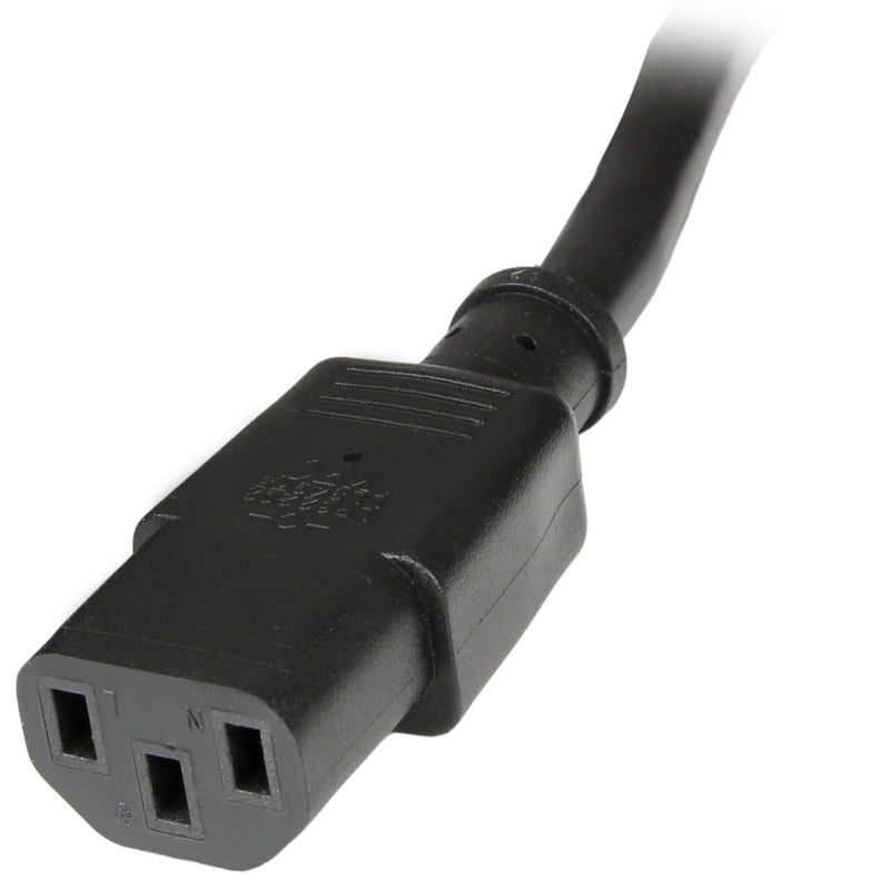 StarTech.com 3 ft 14AWG Computer Power Cord Extension - C14 to C13 PDU Style Computer Power Extension Cable 14 AWG (PXT100143) 3 ft/1 m