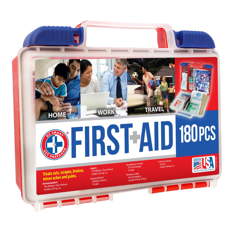 Be Smart Get Prepared First Aid Kit - 180 Piece, (package may vary) 180 Piece Set