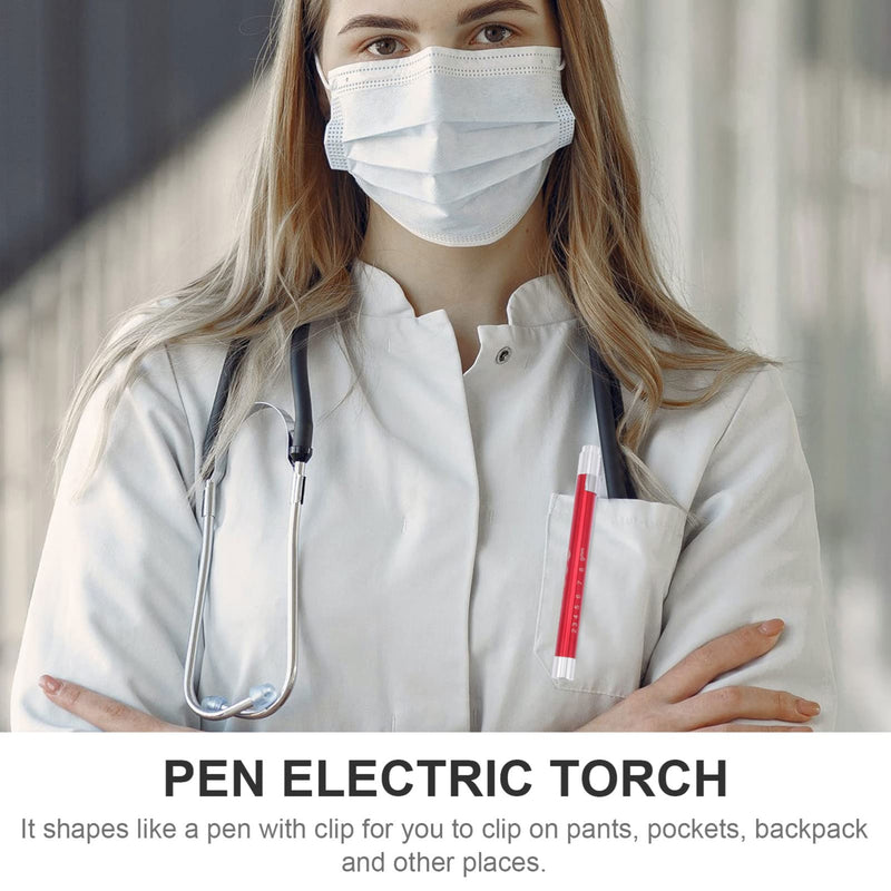 2 pieces diagnostic light, medicine pupil light, medical flashlight, pen with light, LED pen lamp, penlight pupil lamp with pupil gauge, pocket clip for nurses, doctors, students