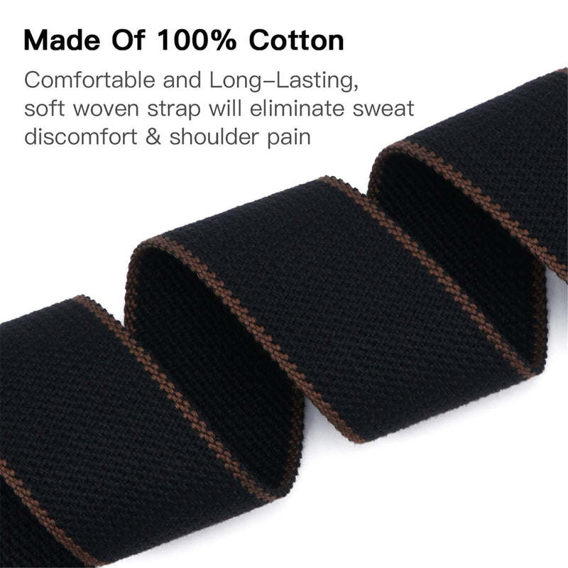 tifanso Guitar Strap, Soft Cotton Guitar Straps With 3 Pick Holders, Strap Button Headstock Adaptor, 1 Pair Strap Locks and 3 Guitar Picks Set For electric/Acoustic Guitar black