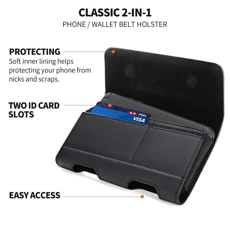BECPLT Holster for Galaxy Z Fold 4 Leather Pouch Belt Case with Belt Clip Cell Phone Belt Holder Case Cover for Samsung Galaxy Fold 4 5G Galaxy Z Fold3 5G Galaxy Z Fold2 5G - Black