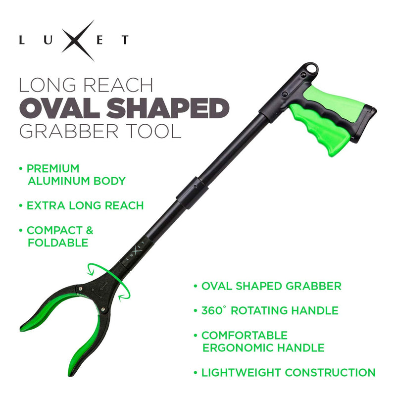 Grabber Reacher Tool 19 Inch Long, Foldable Pick Up Stick - Strong Grip Magnetic Tip - Heavy Duty Trash Picker Claw Reacher Grabber Tool Elderly Wheelchair Mobility Aid (Green) Green