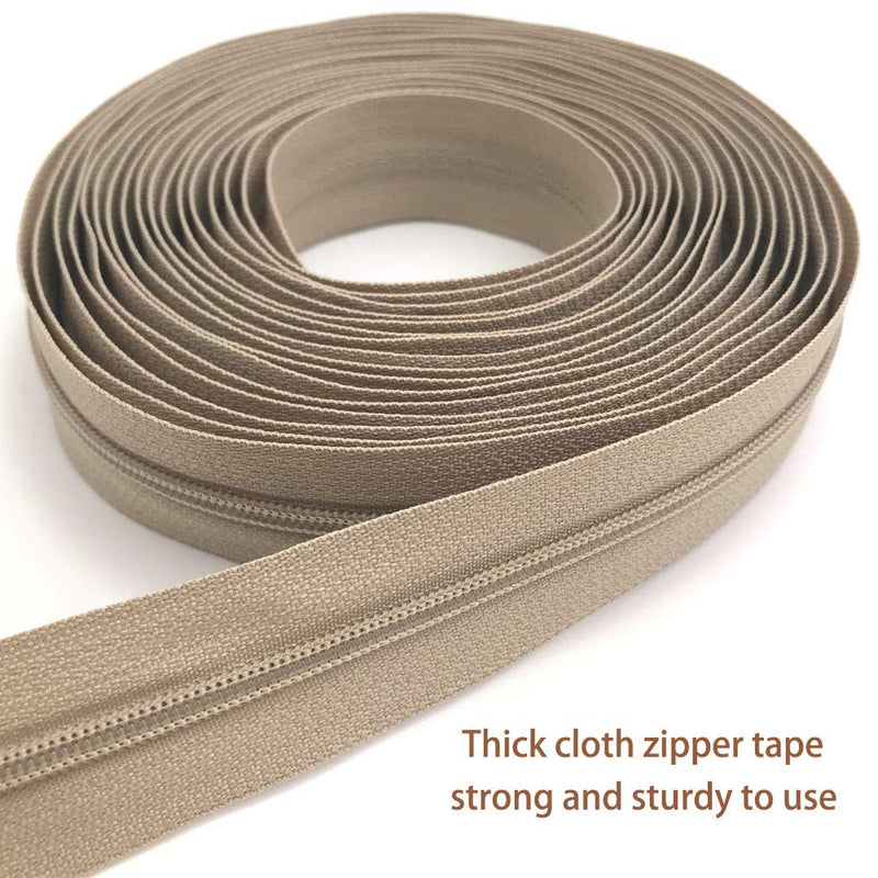 10Yards Bulk Zippers #3 Nylon Coil Zippers by The Yard with 15pcs Auto-lock Zipper Sliders and 10pcs Silver Pulls for Sewing Crafts Bages(#3 Deep Acid Blue)