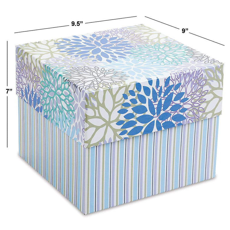 Cool Floral Greeting Card Organizer Box - 9" x 9-1/2"W x 7"H, holds 140+ cards (not included) Cool Floral