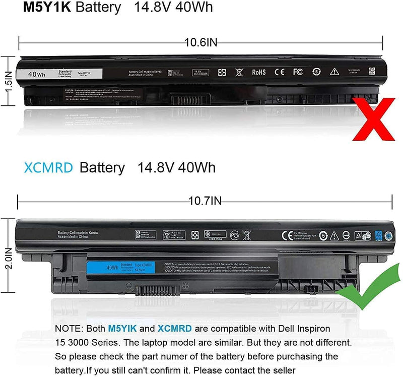 40WH XCMRD Battery for Dell Inspiron 15 3000 Series 3542 3543 3531 3541 3521 3537 i3531 i3542-6000bk 15R 5537 5521 17R 5737 5721 14 3421 3437 3443 14R 5421 Latitude 3540 3440 FW1MN P28F V8VNT