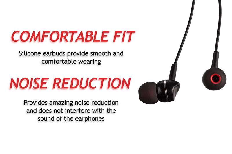 XCESSOR (S) 7 Pairs (14 Pieces) of Silicone Replacement in Ear Earphone Small Size Earbuds Replacement Ear Tips for Popular in-Ear Headphones. Black/Red S Black / Red