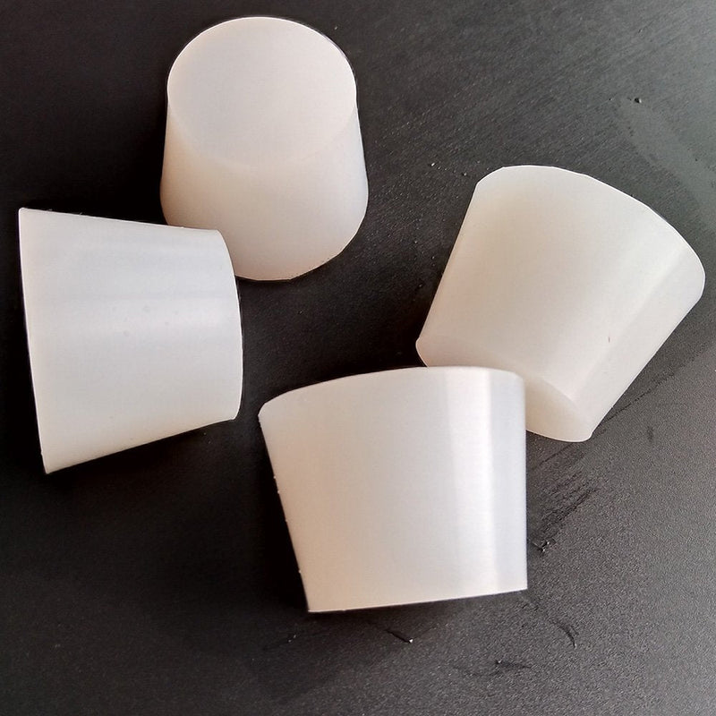 LGEGE White Tapered Shaped Solid Silicon Rubber Stopper Lab Stopper 8# Size 3 Pcs