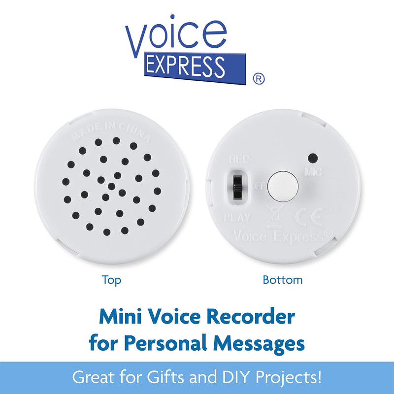 Voice Express 20 Second Voice Recorder for Plush Toys, Stuffed Animals, Baby Dolls, and Pillows for Personal Messages 1 Pack
