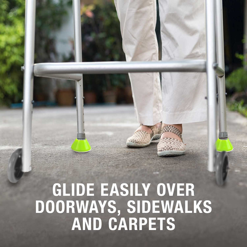 HealthSmart Walker Glides, Walker Caps or Walker Pads also for Rollators, Universal Fit, Pack of 2