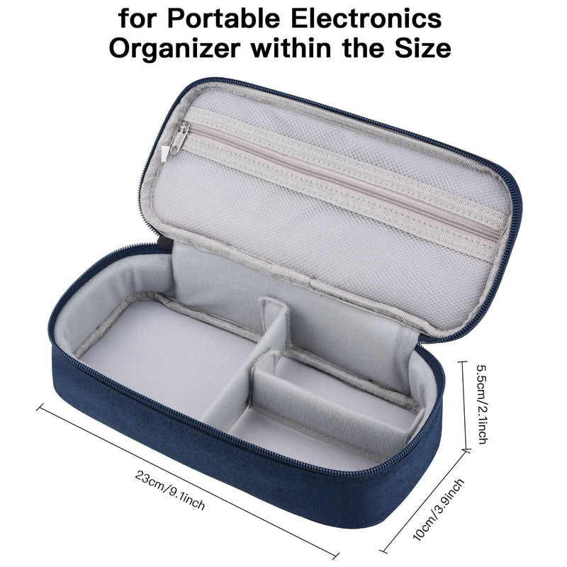 Electronics Organizer Travel Case, Carrying Pouch Bag for Travel Essentials, for Cable, Charging Cord, External Hard Drive, Portable Power Bank (Navy Blue) Large Navy Blue-L
