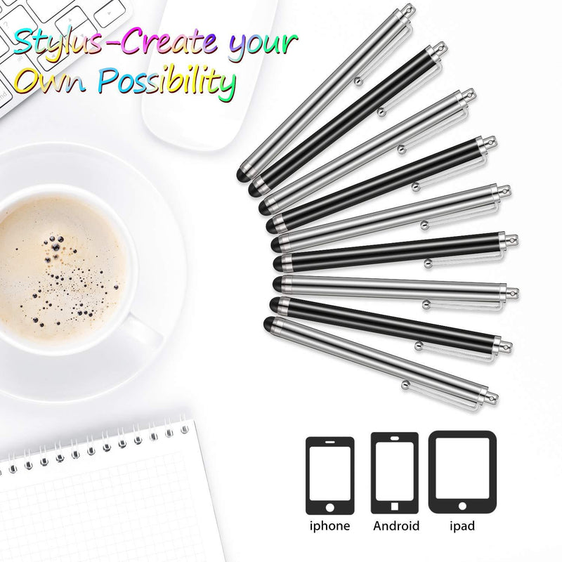 Stylus Pen Set of 36 for Universal Capacitive Touch Screens Devices, Stylus Pens for Touch Screens Devices, Compatible with iPhone, iPad, Tablet (Black, Silver) Black, Silver