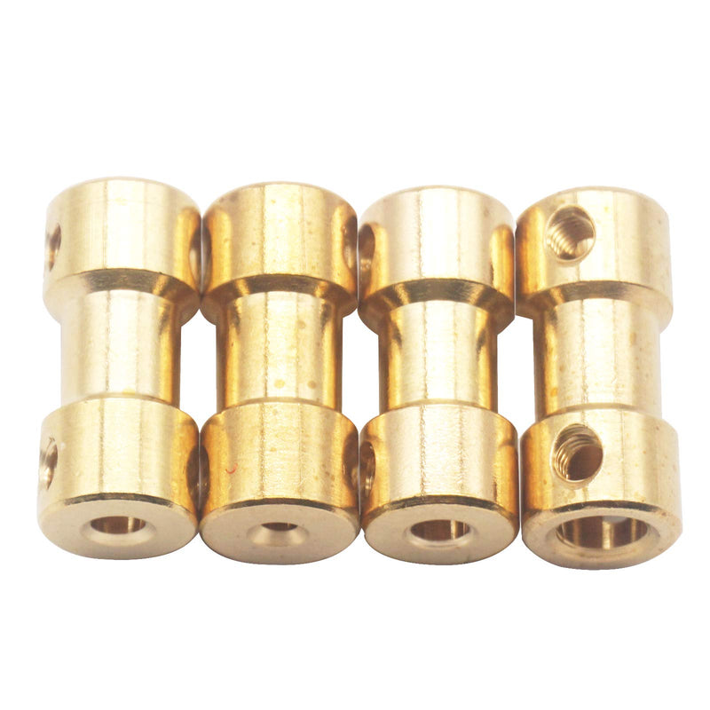 6Pack Vgoohobby Brass Motor Shaft Coupling Coupler Connector Sleeve Joint Adapter for RC DIY Airplane Boat Robot (2mm to 2mm) 2mm to 2mm