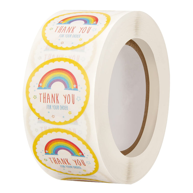 Thank You Stickers Roll Rainbow Stickers, Boutique Supplies, Envelope Seal Stickers, 500PCS Thank You for Supporting My Small Business Labels