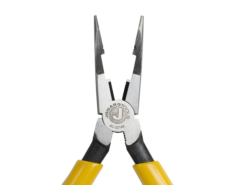 Jonard JIC-22148 Combo Crimper Long Nose Plier with Yellow Plastic Handle, 6-7/8" Length