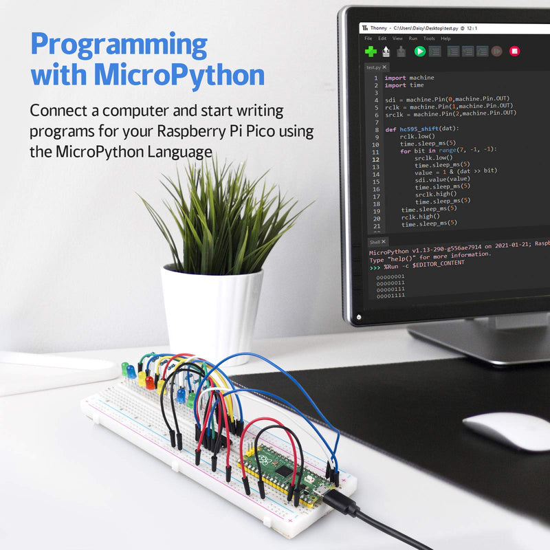 SunFounder Raspberry Pi Pico Basic Starter Kit with Detailed Online Tutorials, One-Stop Learning Electronics and Programming for Raspberry Pi Arduino Beginners & Software Engineer Thales Kit with Pico