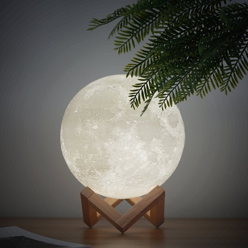 Mydethun Moon Lamp Moon Light Night Light for Kids Gift for Women USB Charging and Touch Control Brightness Warm and Cool White Lunar Lamp(7.1 inch) 7.1 inch