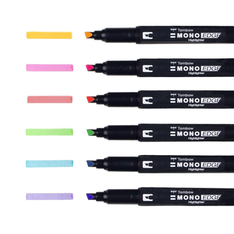 Tombow MONO Edge Highlighter, 6-Pack