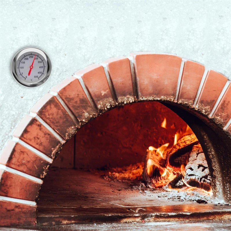 Lantelme® 500 degree pizza oven thermometer stainless steel for cooking chamber temperature measurement for oven grill and smoker Ø 6.2cm (30cm probe) classic