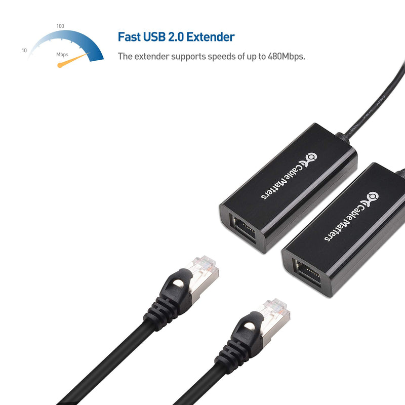 Cable Matters USB Over Ethernet Extender with Power Adapter - Full USB 2.0 Support for Keyboard, Mouse, Webcam, and More