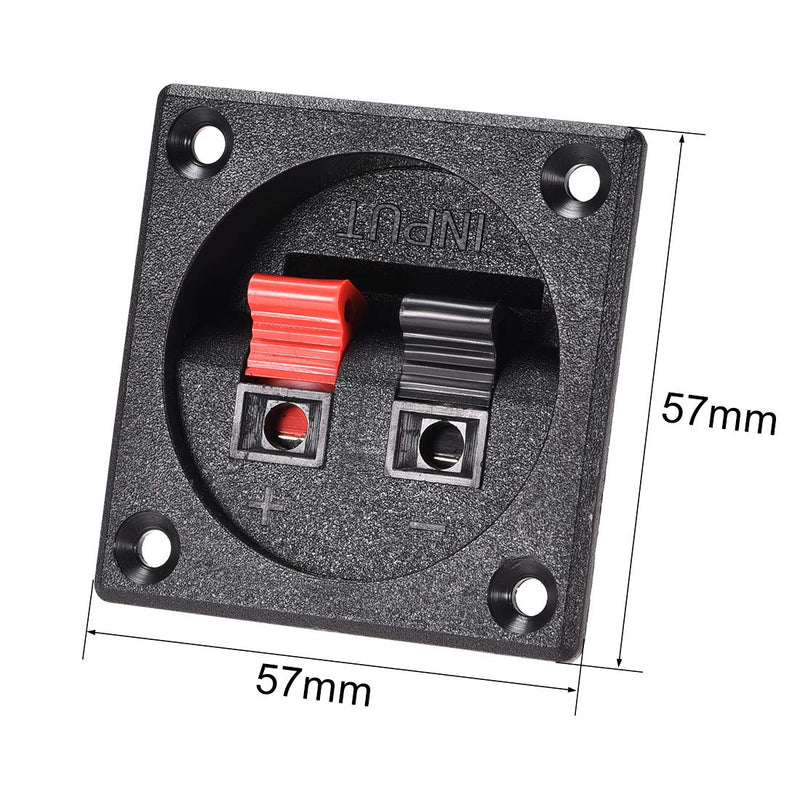 uxcell 2 Ways Spring Speaker Terminal Clip Push Release Connector Audio Cable Terminals Strip Block Black Red WP2-7 2Pcs