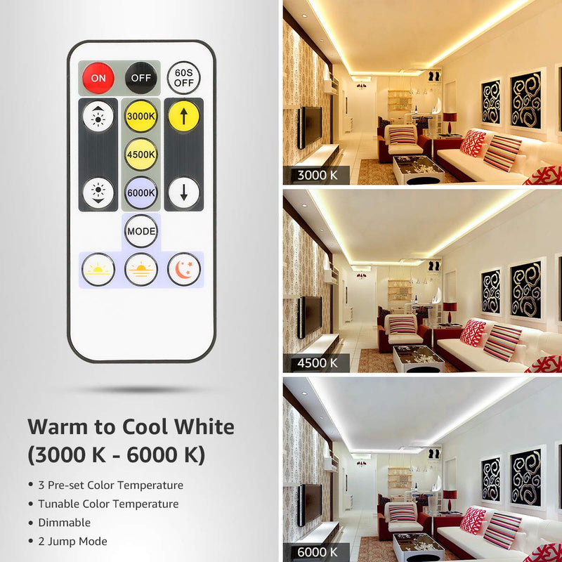 Lepro LED Strip Light, 3000K-6000K Tunable White, 16.4ft Dimmable Bright LED Tape Lights, 300 LEDs 2835, Strong 3M Adhesive, Suitable for Home, Kitchen, Under Cabinet, Bedroom 16.4 ft