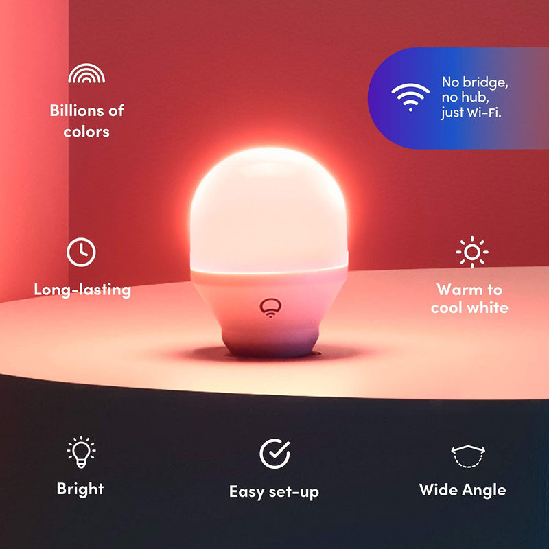 LIFX Color A19 800 lumens, Billions of Colors and Whites, Wi-Fi Smart LED Light Bulb, No bridge required, Works with Alexa, Hey Google, HomeKit and Siri. 1 Pack Multi