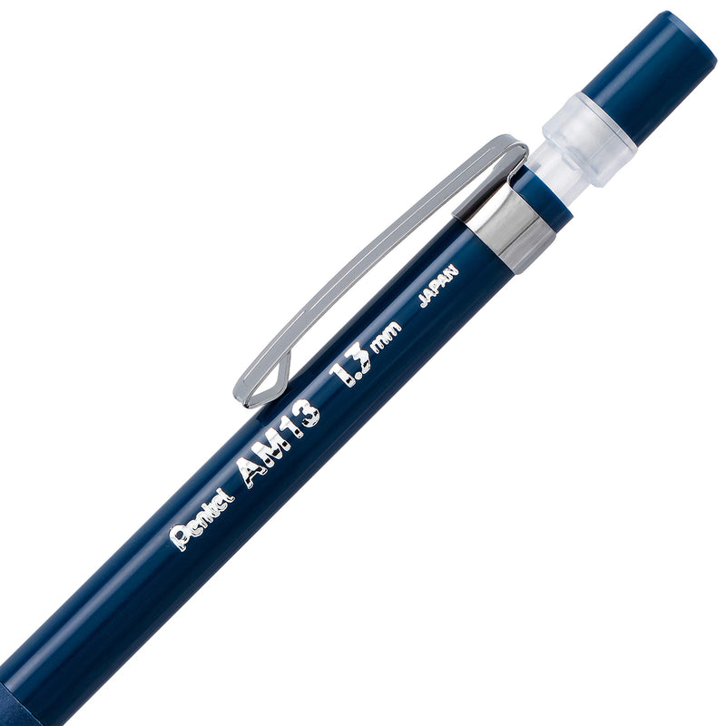 Pentel Sharp HD Heavy Duty Mechanical Pencil, (1.3mm) Extra-thick line, Dark Blue Barrel, Pack of 12 (AM13C)