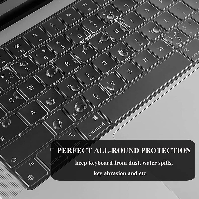 EooCoo Compatible with New MacBook Air 13.6 inch Case 2022 A2681 M2 Chip with Retina Display，Plastic Hard Shell Case + TPU Keyboard Skin Cover + Polishing Cloth + Screen Protector - Crystal Clear