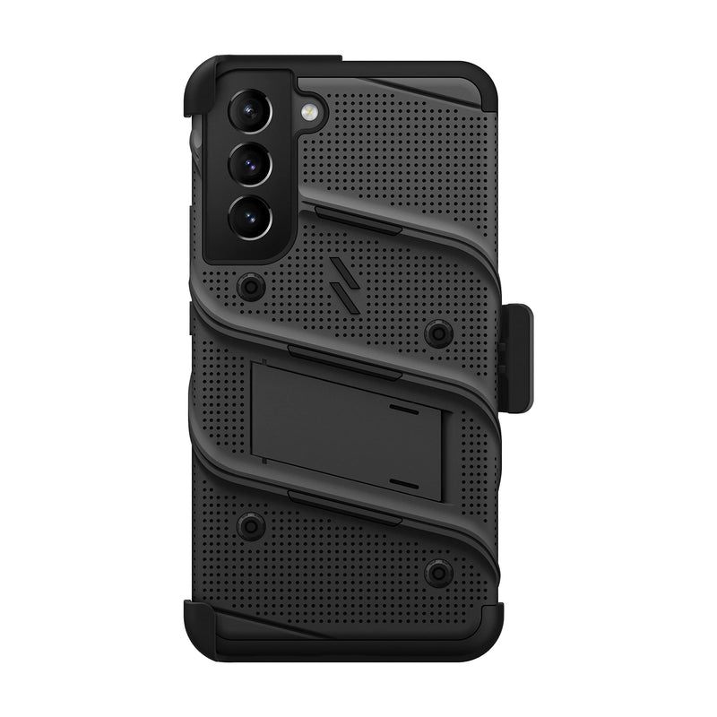 ZIZO Bolt Bundle for Galaxy S22 Plus Case with Screen Protector Kickstand Holster Lanyard - Black Black/Black