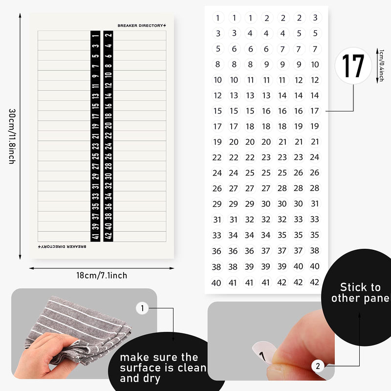 Breaker Panel Labels Electrical Electric Box Sticker Number Breaker Panel Labels Electrical Sticker Number Directory Load Center Adhesive Waterproof Reusable Black, White