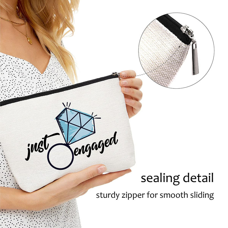 ðŸŽ Just Engaged Gift, ðŸŽ Bride Makeup Bag, Engagement Gift for Bride, Newly Engaged,Bridal Shower Gifts , Bride Cosmetic Bag, Gift for Bride, Bride Gift, New Bride Gift