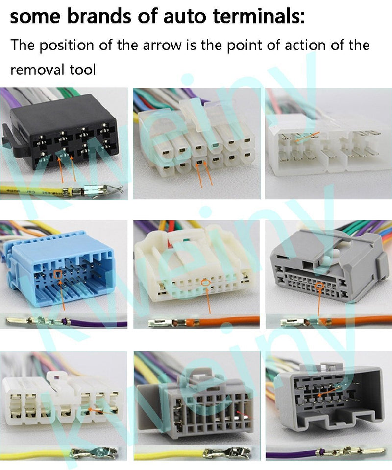 kweiny Auto Terminals Removal Key Tool Set | Car Electrical Wiring Crimp Connector Extractor Puller Release Pin Kit (18 Pieces)