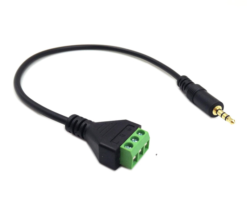 Poyiccot 3.5mm(1/8inch) Stereo Audio Balanced Male Jack to AV 3-Screw Video Balun Terminal Adapter Connector Cable 30cm(3.5mm M/3pin ) 3.5mm Male to 3pin screw terminal