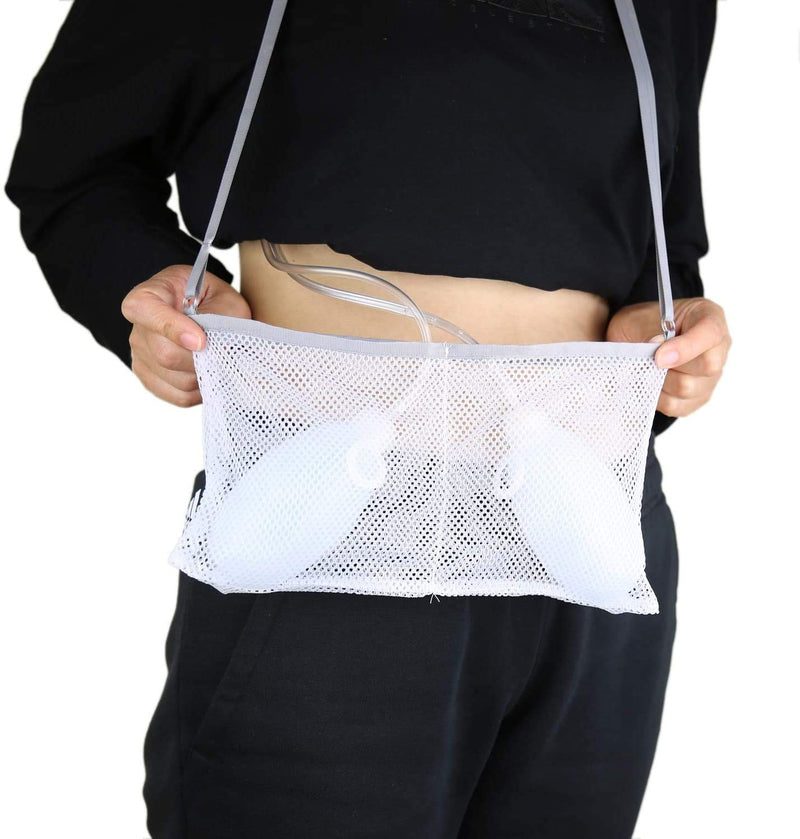 Adjustable Mastectomy Drain Holder Drainage Pouch with Shower Bag for Breast Surgery Mastectomy Breast Reduction Augmentation Post-Surgery Recovery Support Patient Care Kit (Gray) Gray