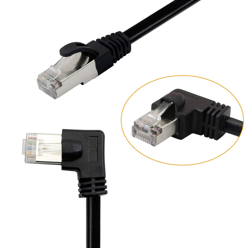 Cat5 Ethernet Cable,RJ45 Male to Male 90 Degree Internet Network LAN Cable Patch Cord for PC, Router, Modem, Printer, Xbox, PS4-1.5FT (Angle Left) Angle Left