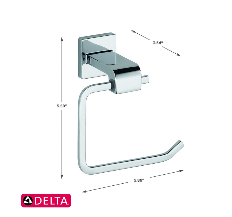 DELTA Ara Single Post Toilet Paper Holder, Polished Chrome, Bathroom Accessories, 77550