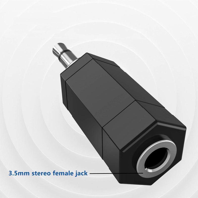 3.5mm Mono to Stereo Adapter, 3 Pack 3.5mm 1/8" Mono Male Plug to 3.5mm 1/8" TRS Stereo Female Jack RFAdapter for Radio, Headphone