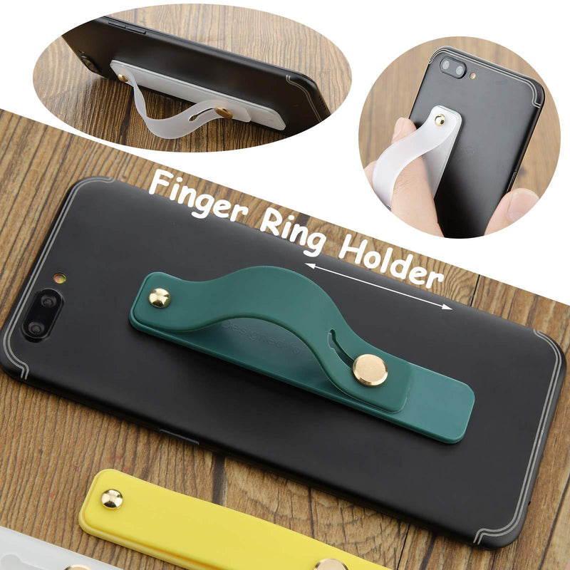 6 Pieces Phone Grip Holder Cell Phone Grip Strap Telescopic Phone Finger Strap Stand Universal Finger Kickstand for Most Smartphones, 6 Colors (Chic Colors) Chic Colors