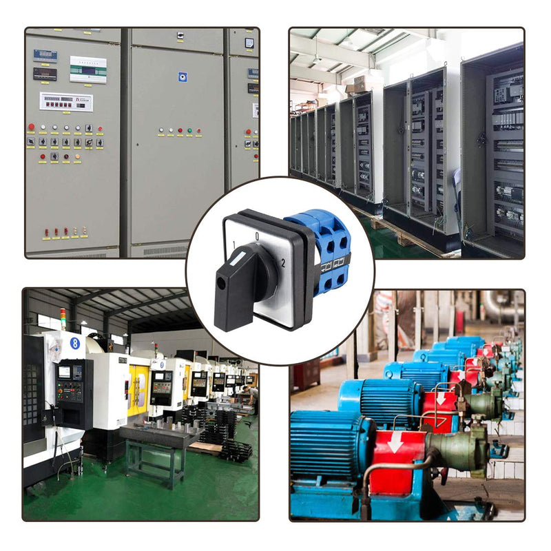 VictorsHome Changeover Switch LW28-20 3 Positions 8 Terminals Universal Rotary Cam Selector Latching Switches 550V 20A 8 Terminals 20A