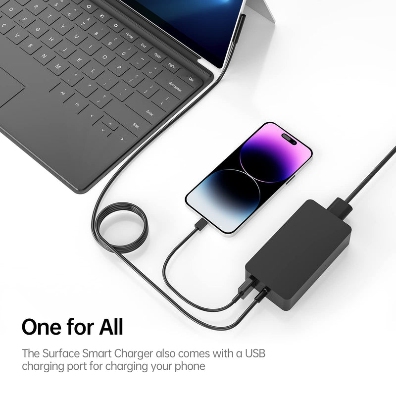 Surface Go Charger, 44W Power Supply Adapter Compatible with Microsoft Surface Go 2 1, Surface Laptop go 3 2,Surface Book 2, Surface Pro 7 Pro X,Works with 36W 24W 44W Dark