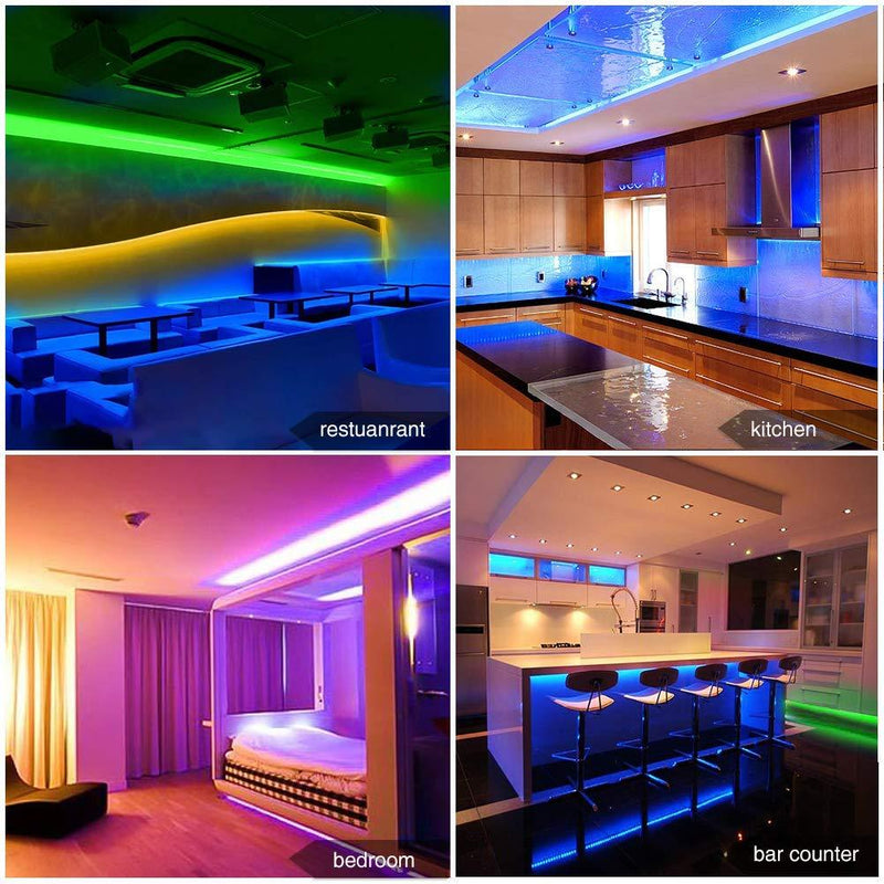 PHOPOLLO Led Strip Lights Color Changing 16.4ft Flexible 5050 RGB Led Lights Kit with Power Supply and 44 Keys Remote