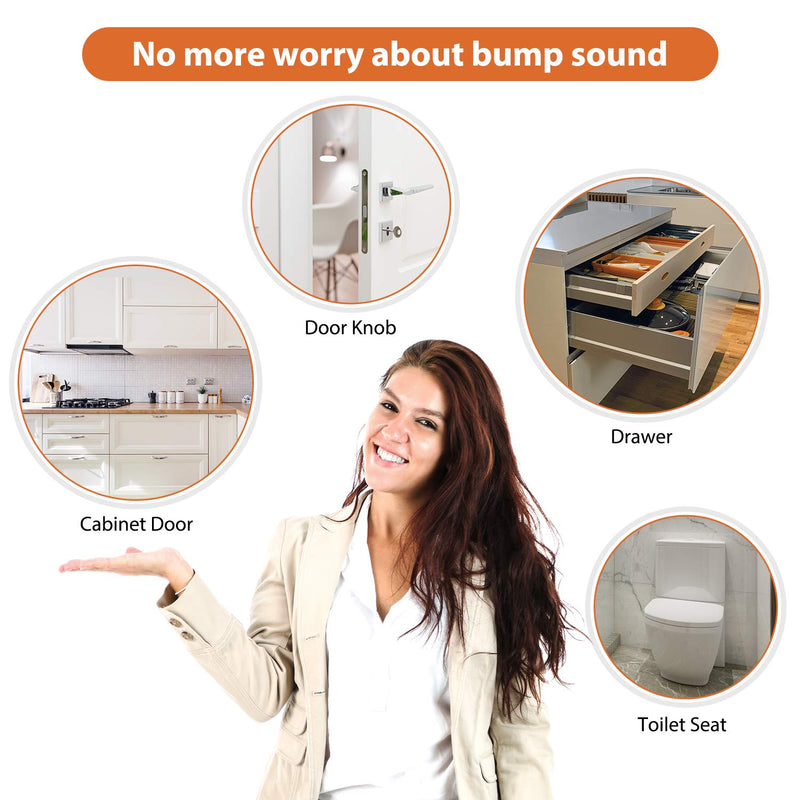 Cabinet Bumpers 200 PCS Rubber Bumpers, Circular Dots Shaped Self Adhesive Bumper Pads, Sound Dampening Clear Cabinet Door Bumpers, Cabinet Stoppers for Drawer, Picture Frames, Cutting Boards