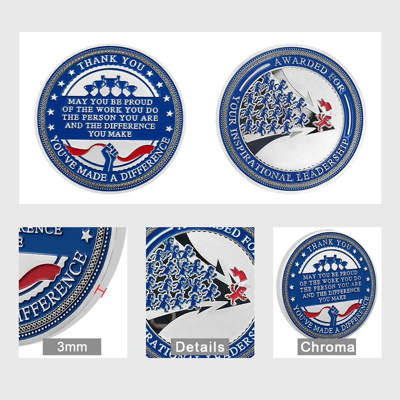 5Pcs Leadership Coins Set Appreciation Award Gift for Employee-Inspirational Coin Bulk Gifts for Coworker Staff Student