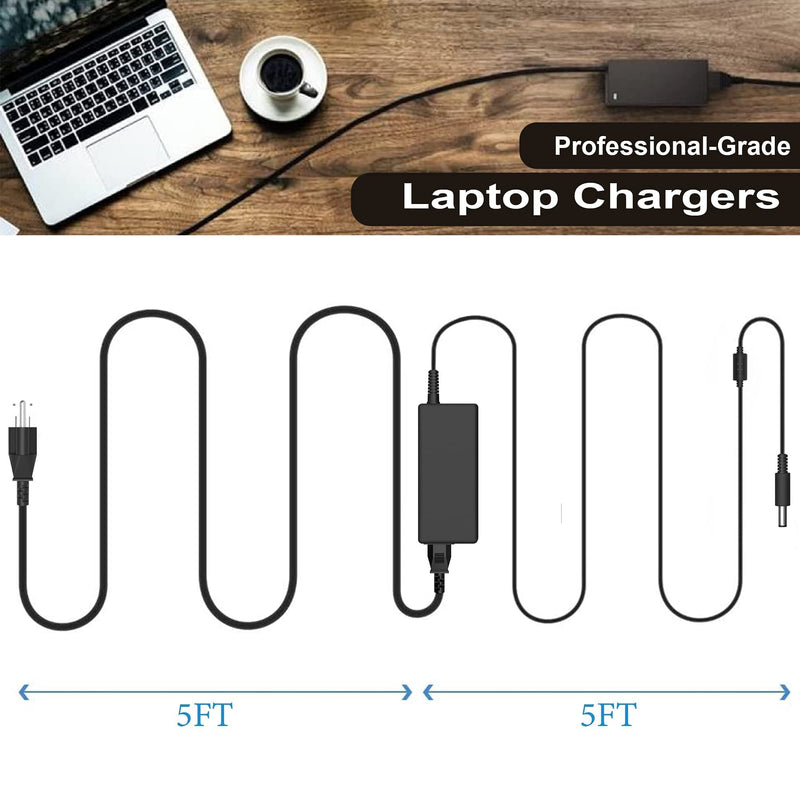 65W Dell Inspiron Charger,Replacement for All Round Connectors Dell Laptop Charger 65W/45W 15-3000 15-5000 15-7000 15-3552 Series 3583 3555 3558 3565 3567 5100 5535 5551 5552 5555（4.5mm&7.4mm） 45W charger